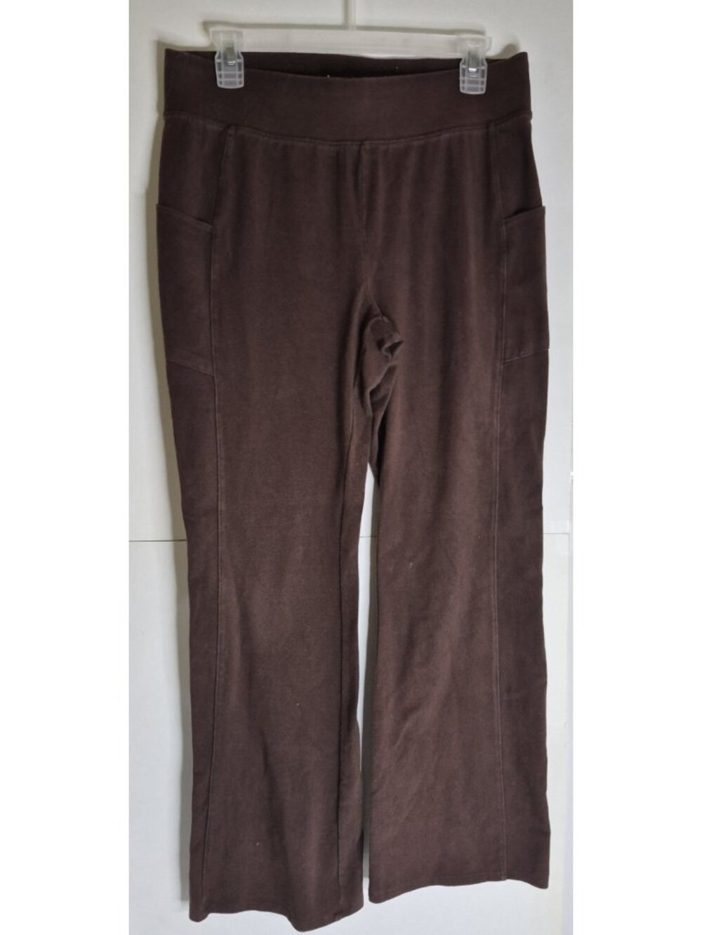 D & CO Active Brown Casual Wide-Leg Pants Women's Size M Petite Fair Condition